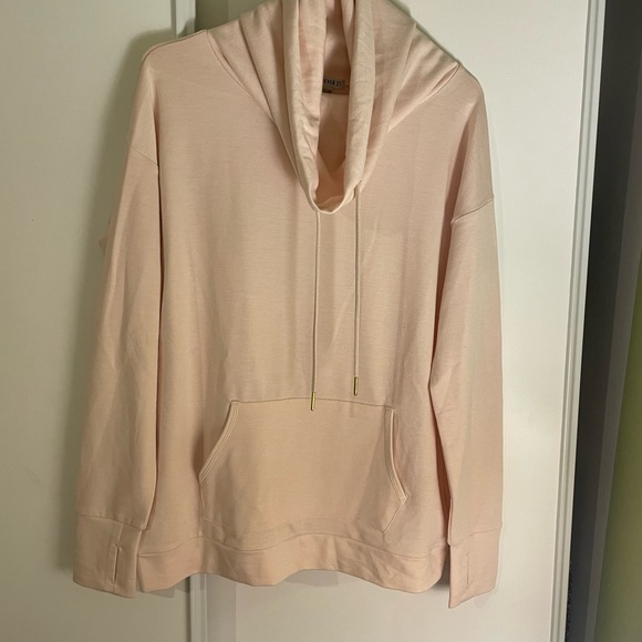 SOLD * SOLD Brand New Coral Hoodie with Criss Cross Open Peep Back - Picture 2 of 5